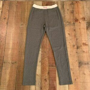 Retro womens gray joggers pull on pants with elastic waistband